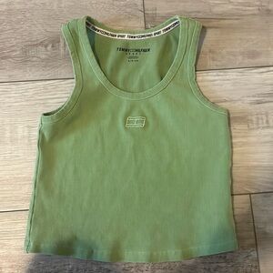 Tommy Hilfiger green cropped tank size small